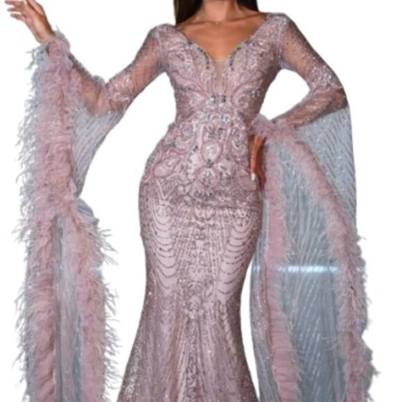 Portia and Scarlett Dresses & Skirts - NWT Portia and Scarlett PS24938E Beaded Evening Dress Rose Gold Size 12